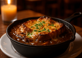 Classic French Onion Soup (Soupe à l'Oignon Gratinée)