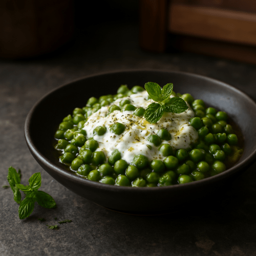 Image for Peas with Garlic Yogurt Sauce