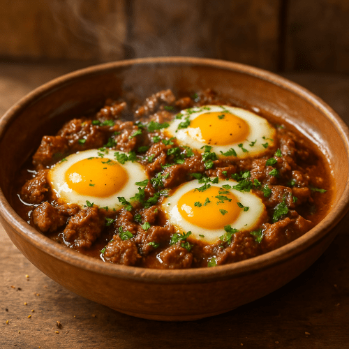 Image for Kebab Maghdour - Moroccan Spiced Meat Tagine with Eggs