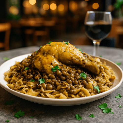 Image for Moroccan Chicken Rfissa – Trid with Chicken and Lentils