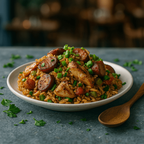 Image for Smoky Louisiana-Style Grilled Chicken & Sausage Jambalaya