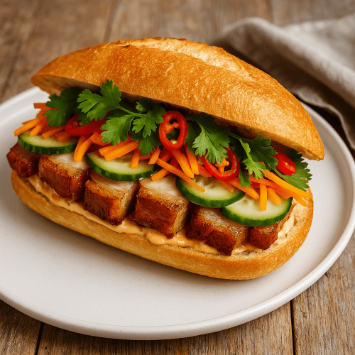 Image for Bánh Mì Thịt Heo Giòn (Vietnamese Crispy Pork Belly Rolls)