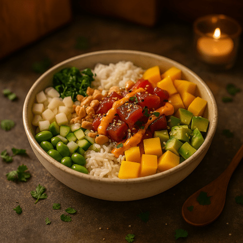 Image for Hawaiian Ahi Tuna Poke Bowl with Coconut Rice