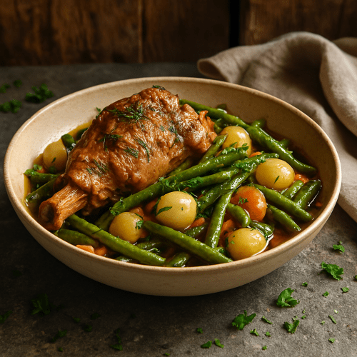 Image for Braised Lamb with Green Beans and Pearl Onions