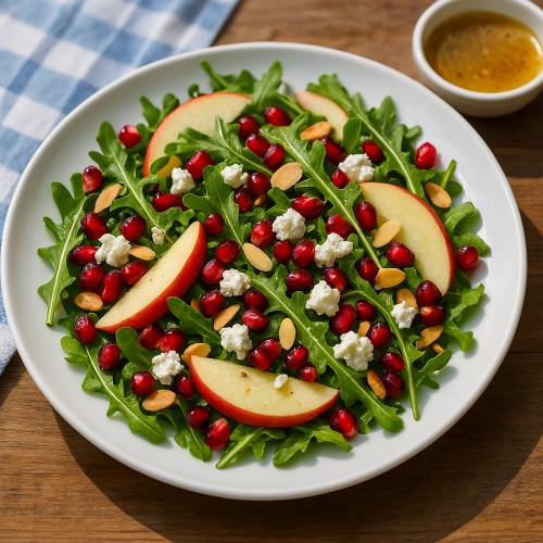 Image for Autumn Arugula Salad with Apple, Pomegranate, and Honey-Cider Vinaigrette