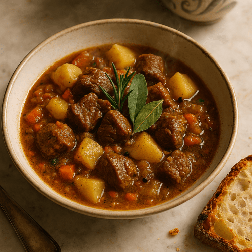 Image for Spezzatino di Manzo Lombardo — Italian Beef Stew with Rosemary, Sage & Potatoes