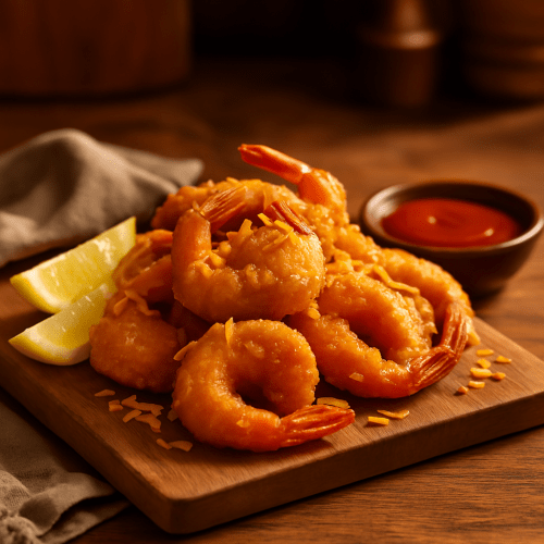 Image for Crispy Cheddar Beer-Battered Shrimp