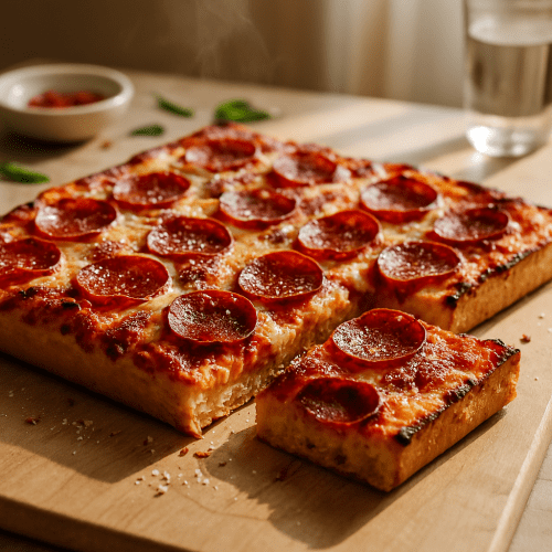Image for Sicilian Pepperoni Pizza with Spicy Tomato Sauce