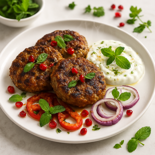 Image for Spiced Lamb Patties with Yogurt and Herbs