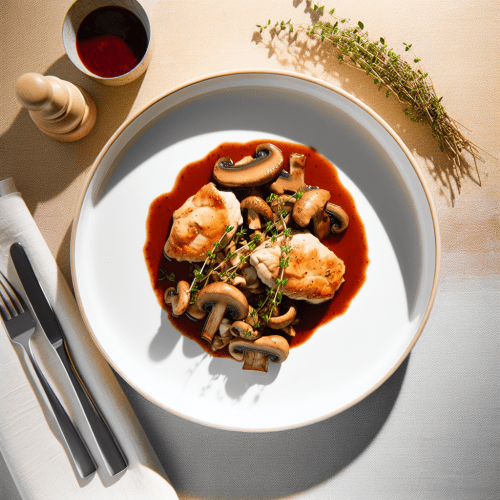 Image for Chicken with Mushrooms in Sweet Wine Sauce