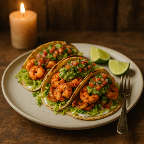 Image for Shrimp Tacos with Guacamole & Pico de Gallo