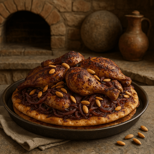 Image for Musakhan - Palestinian Sumac Chicken with Caramelized Onions and Flatbread
