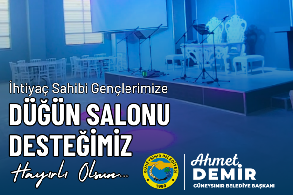 Dar Gelirli Hemşehrilerimize Düğün Salonu Desteğimiz