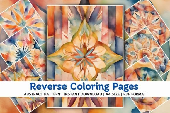 Abstract Reverse Coloring Pages Collage