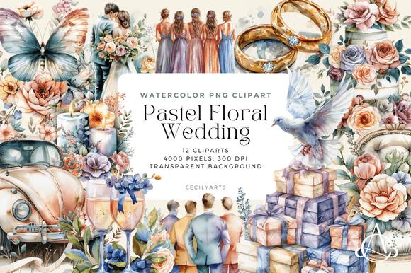 Pastel Floral Wedding Coloring Design