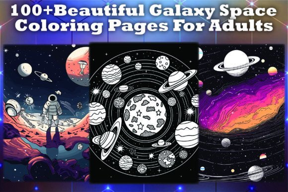 Galaxy Space Coloring Pages Bundle