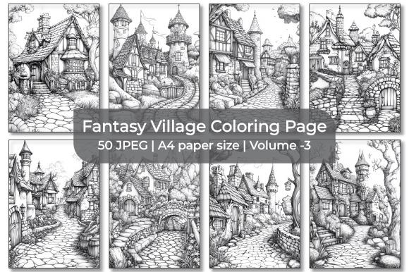 Fantasy Village Coloring Pages Collection