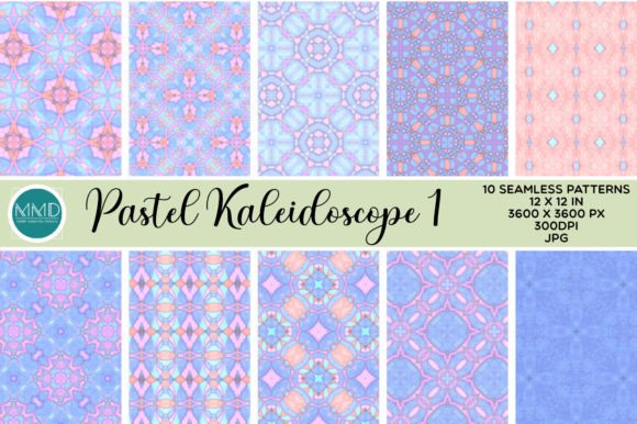 Pastel Kaleidoscope Seamless Patterns