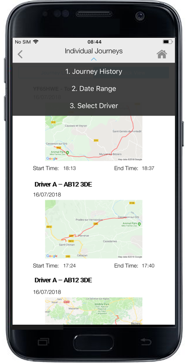 Kinesis vehicle tracking app
