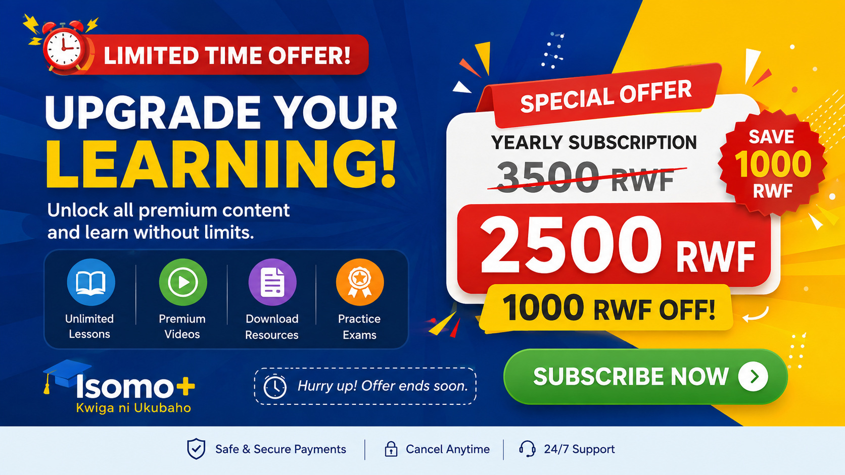 🎉 PREMIUM SUBSCRIPTION — NOW ONLY 2,500 RWF!