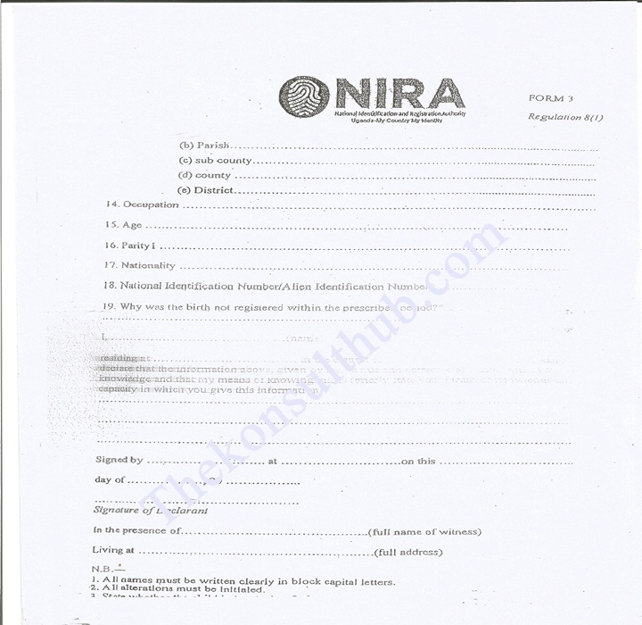 Nira Birth Certificate Registration Form 3 Download Preview 1083