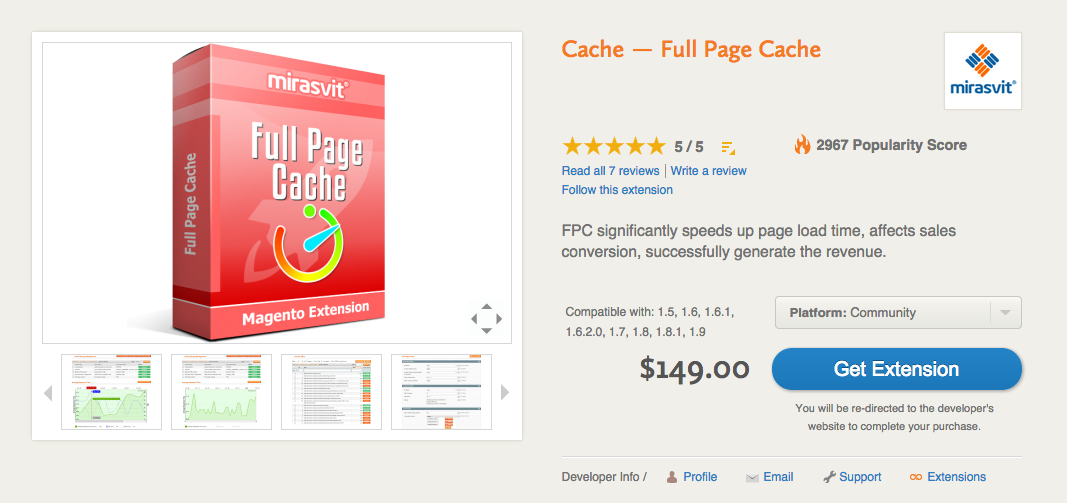 Full Page Cache Magento Extension