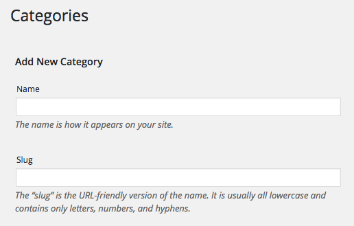WordPress categories