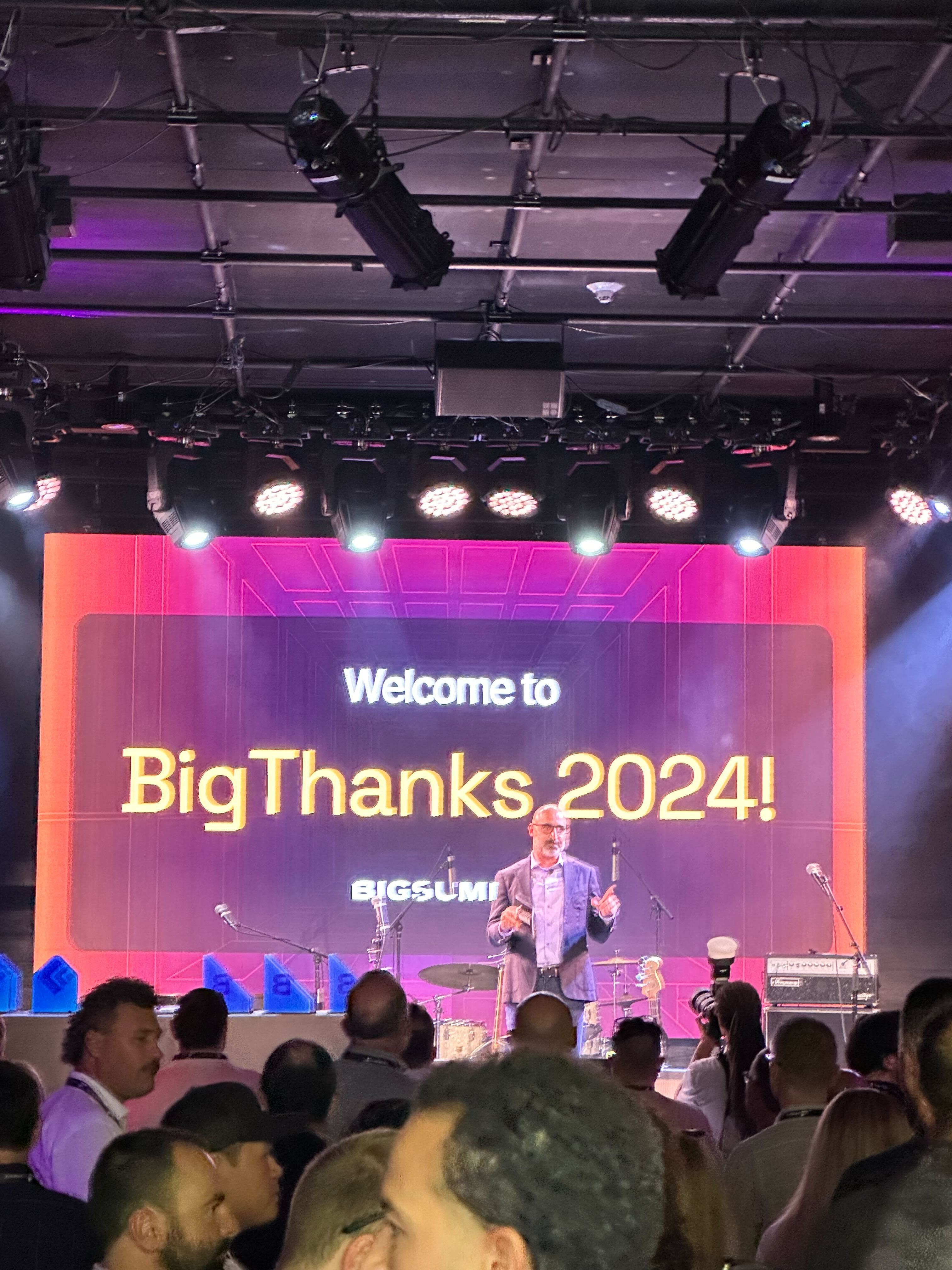 The main stage at the BigCommerce Partner Summit 2024, set for a keynote speech.