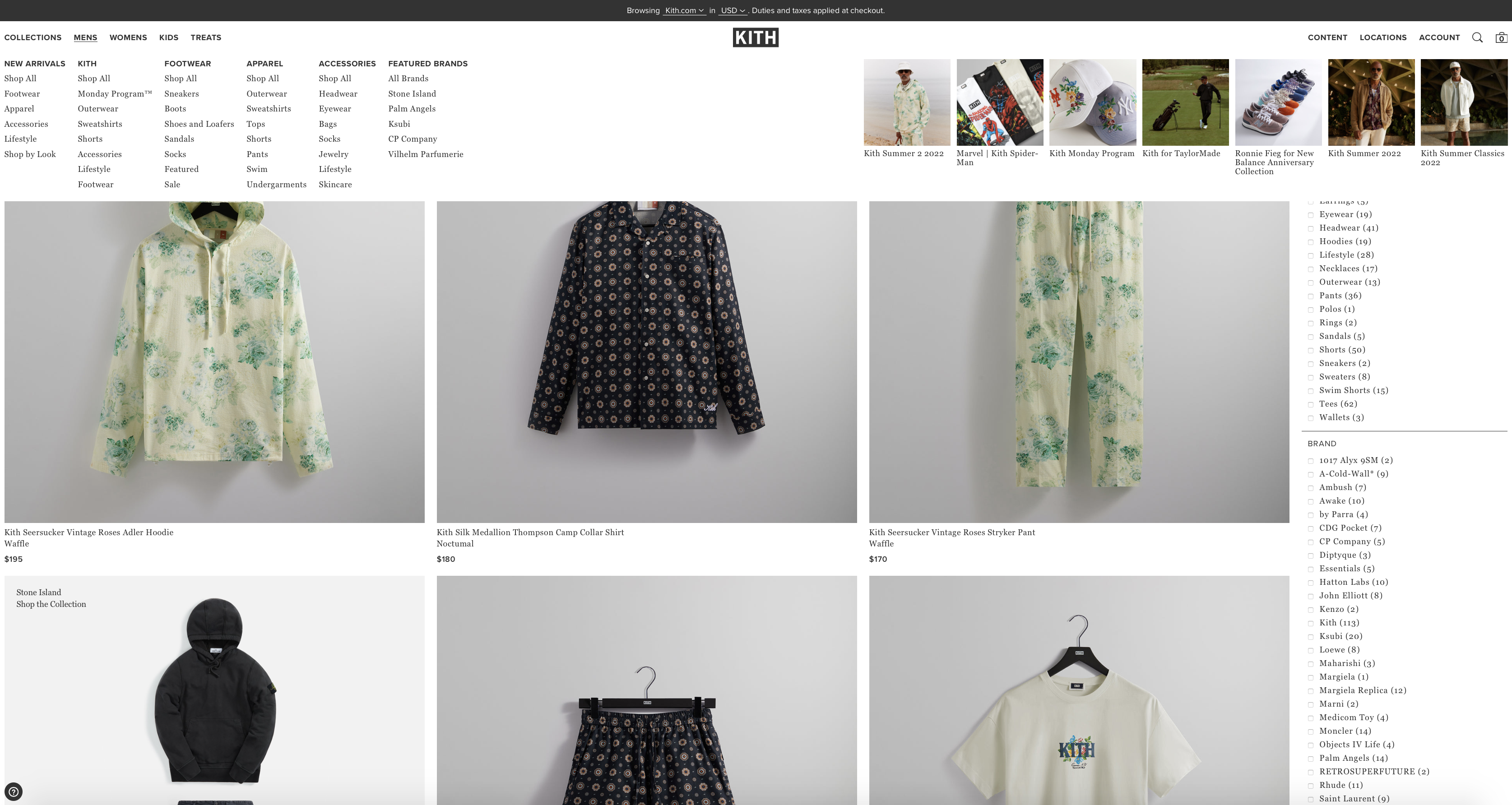 kith nyc clean design homepage