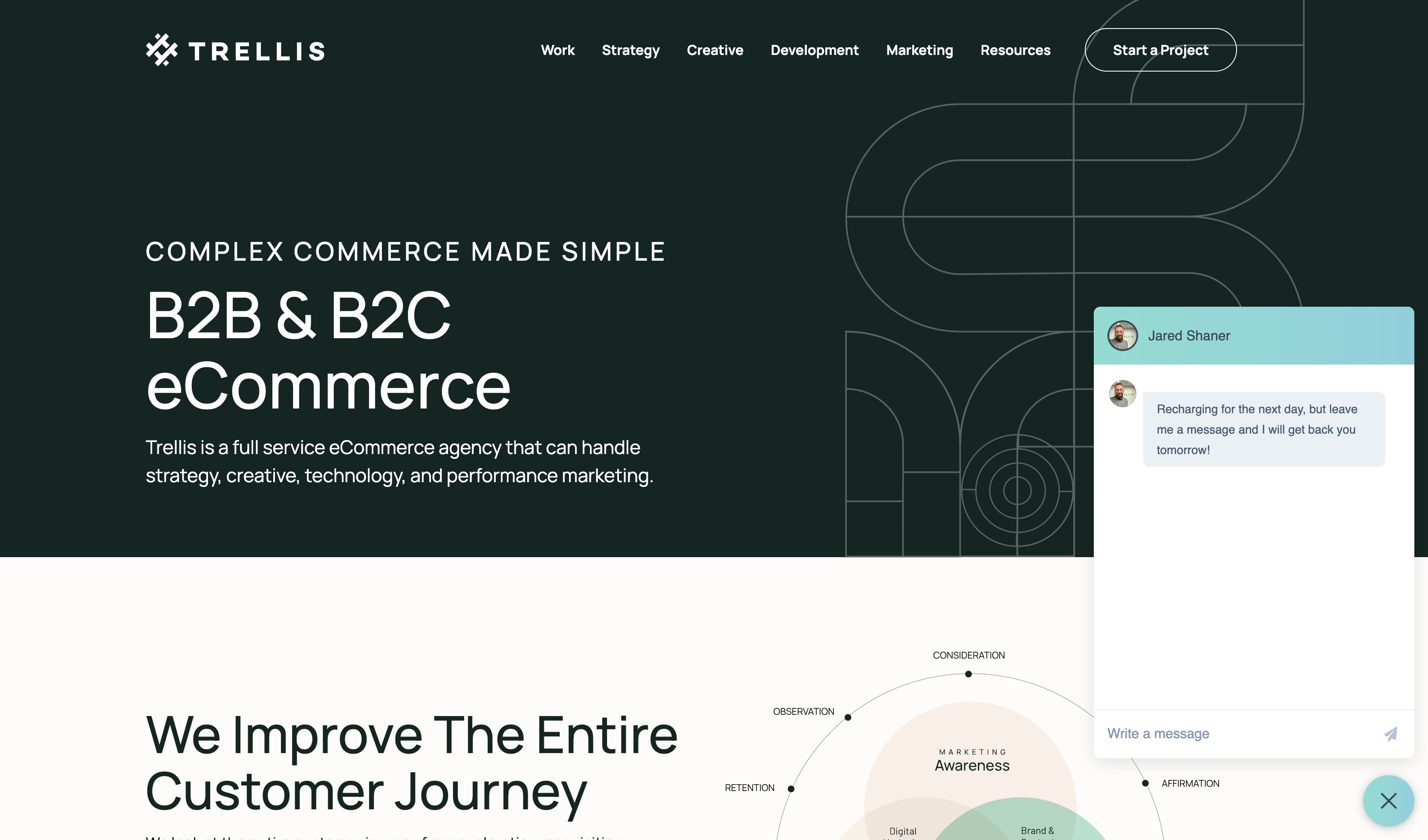Trellis Chatbot on the agency's homepage