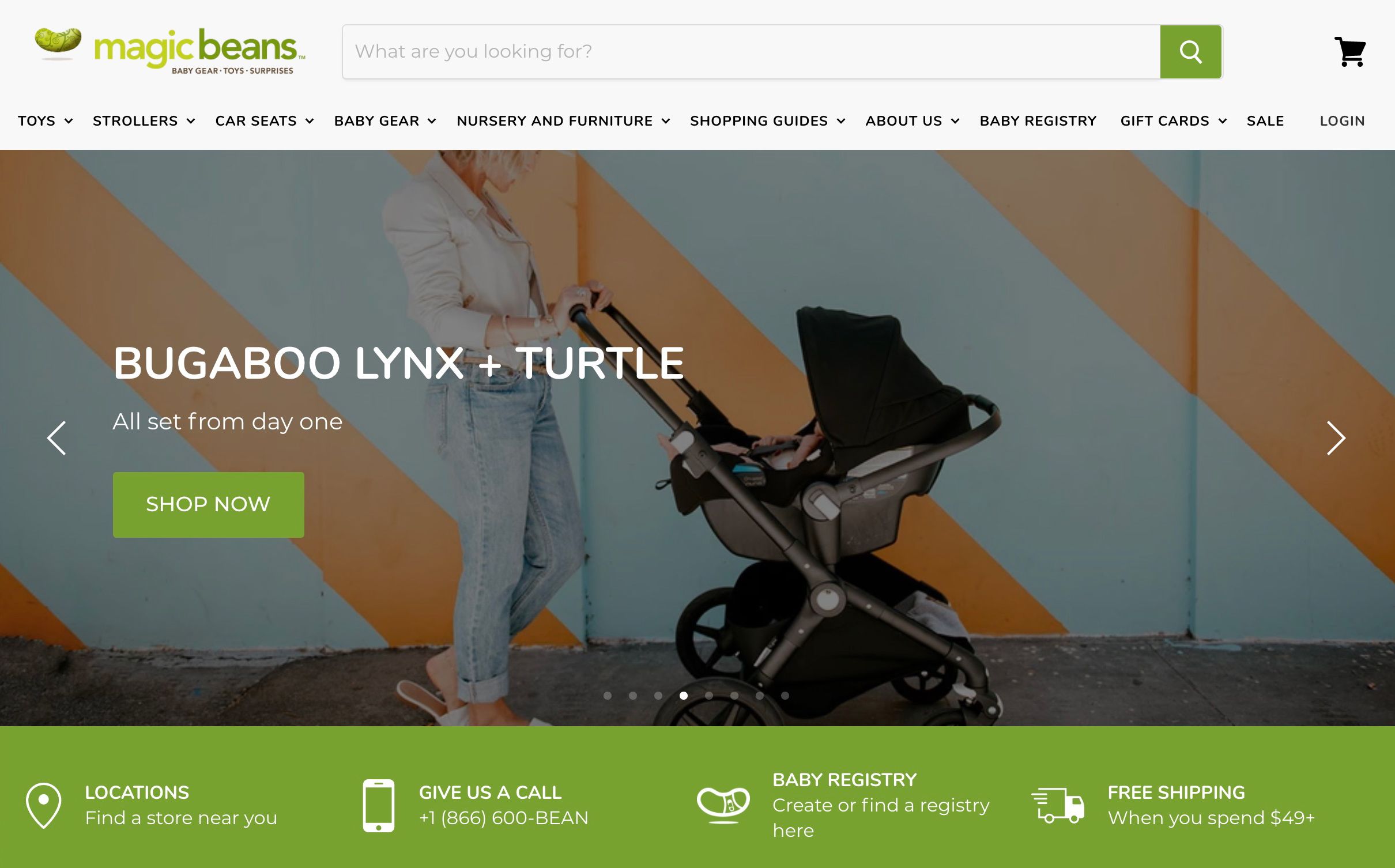 Magic Beans Shopify homepage