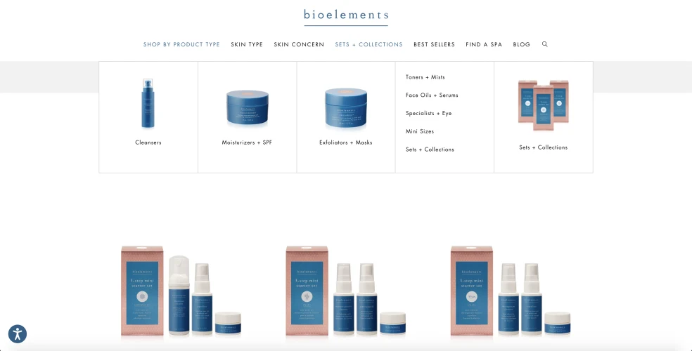 biolements products screenshot skincare desktop