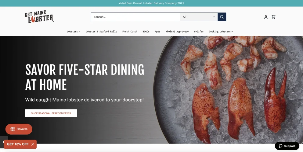 get maine lobster desktop homepage