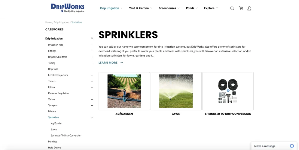 dripworks desktop sprinklers product bigcommerce