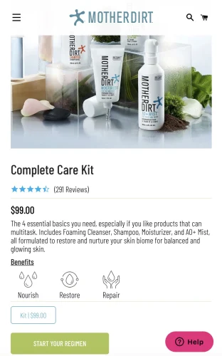 Motherdirt Complete Care Kit Shopify Product Page