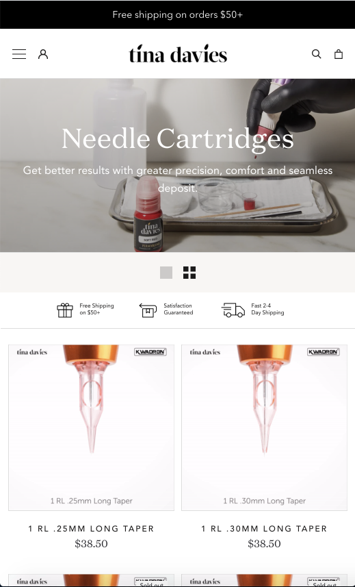 tina davies makeup mobile needle cartridges collection products