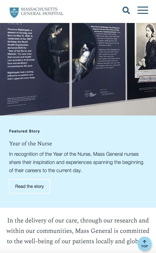 Mass General Hospital Content Page