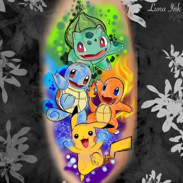 Pokemon tattoo sleeve Pokemon tattoo sleeve