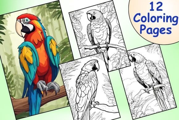 Macaw Parrot Coloring Pages