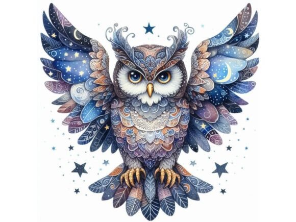 Whimsical Owl Coloring Design