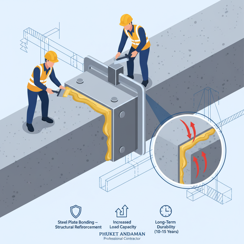 2.2 Steel Plate Bonding (การเสริมกำลังด้วยแผ่นเหล็ก)