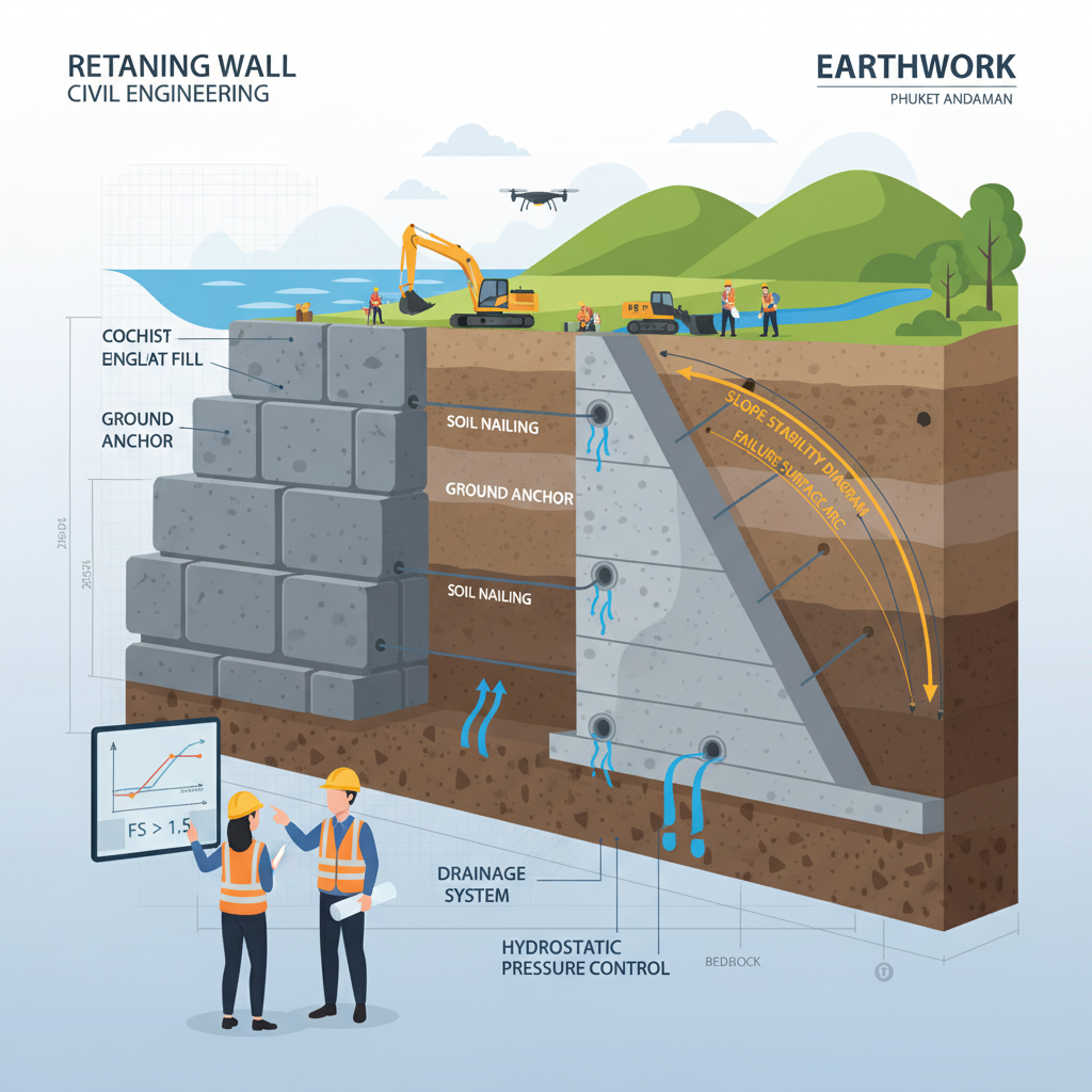 4.1 งานกำแพงกันดินและงานดิน (Retaining Wall & Earthwork)