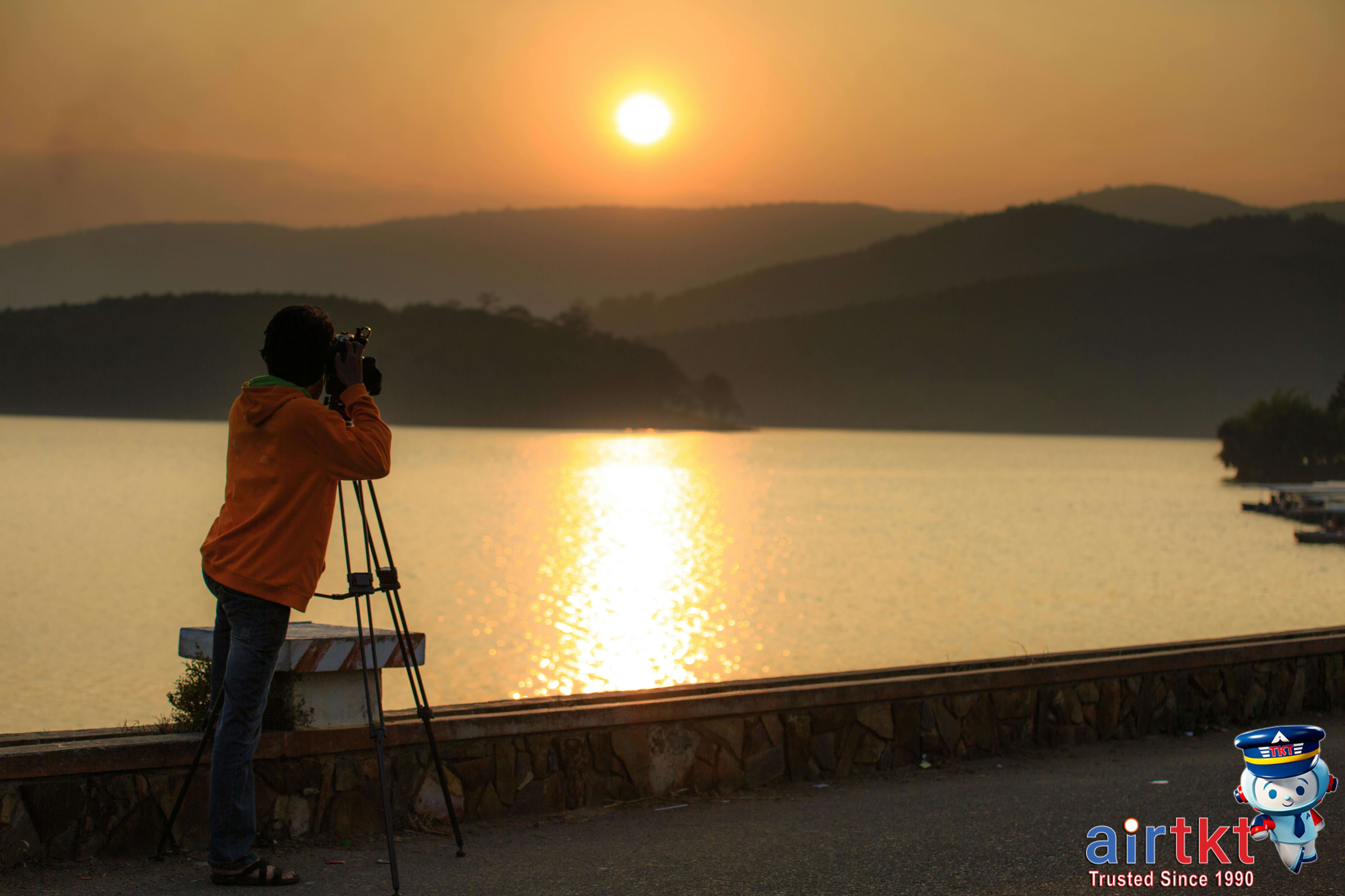 Travel photo taken during golden hour with warm sunlight
