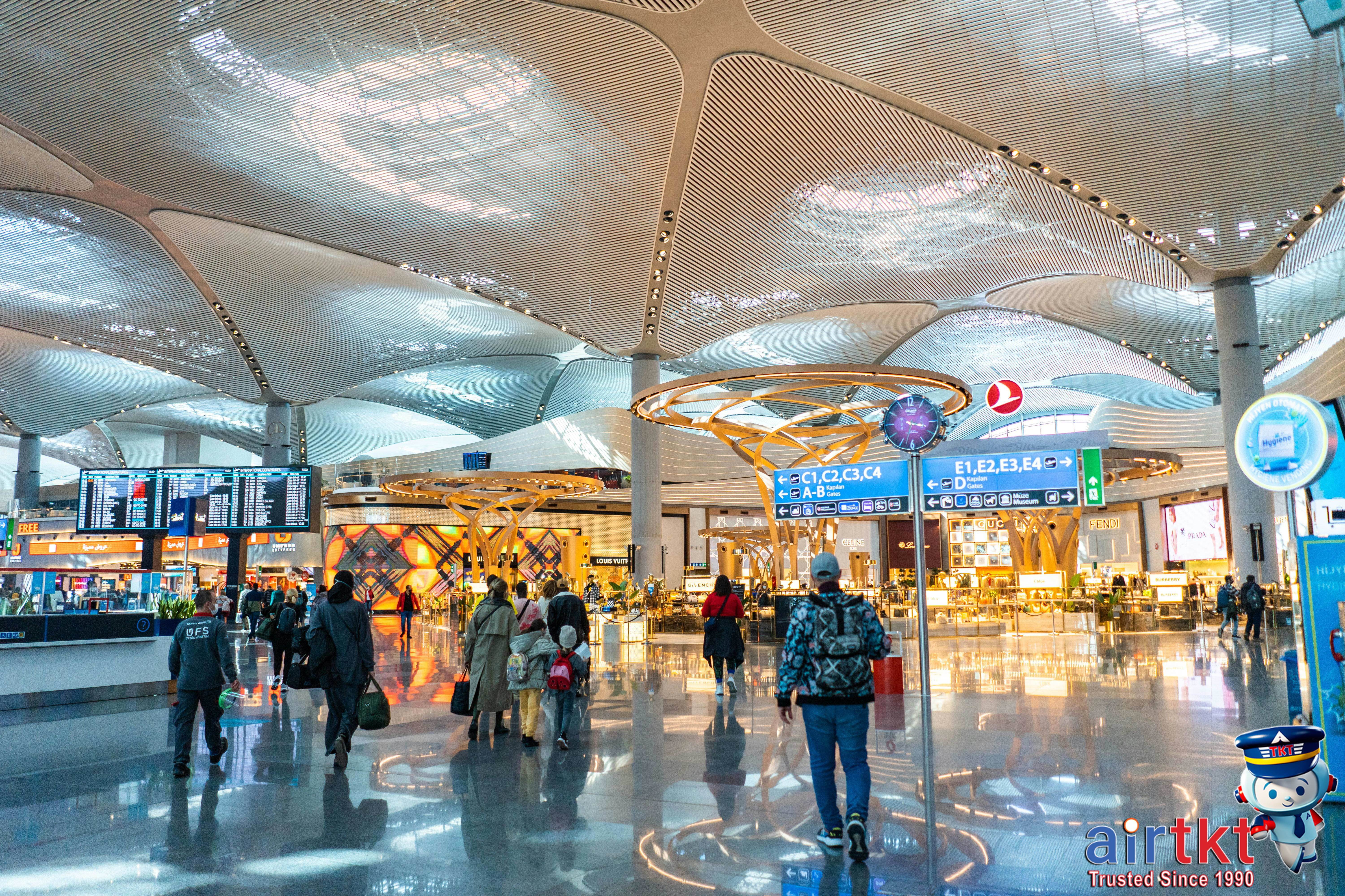 Busy airport terminal during Presidents Day travel rush