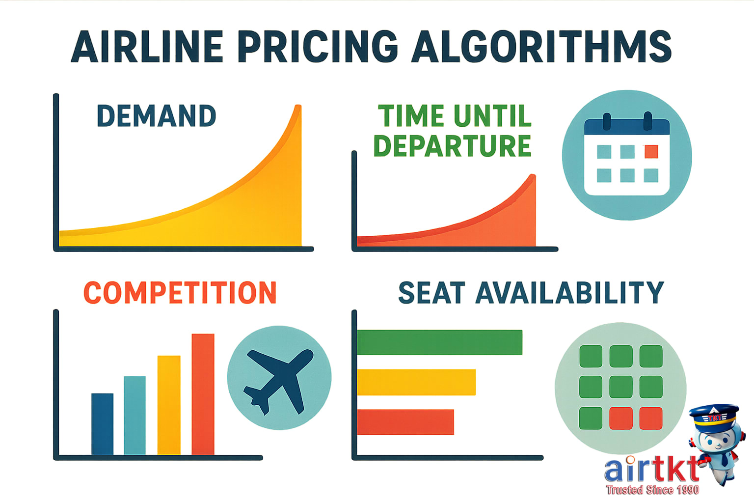 Illustration of dynamic airline pricing algorithms