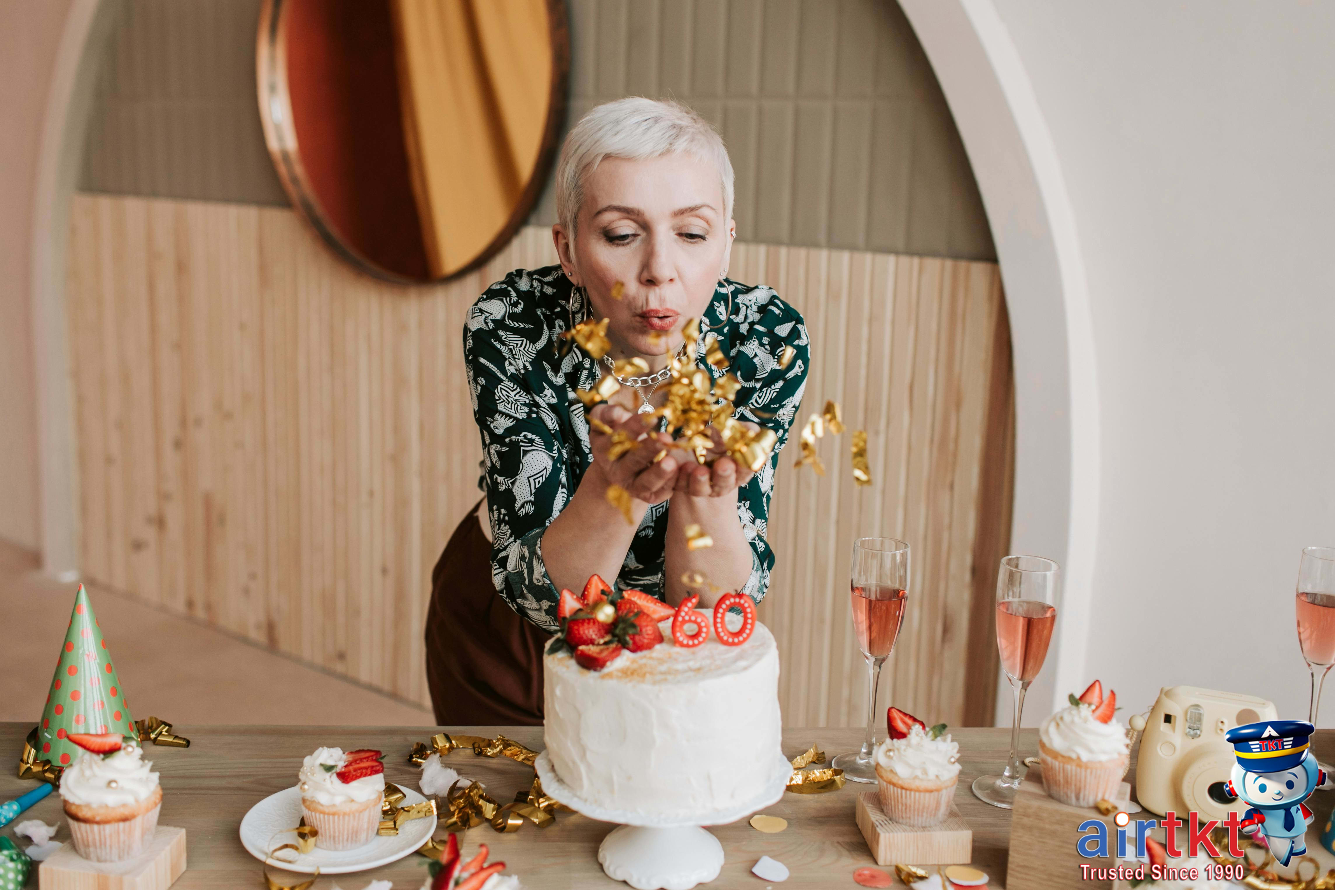 Hotel room decorated for birthday celebration