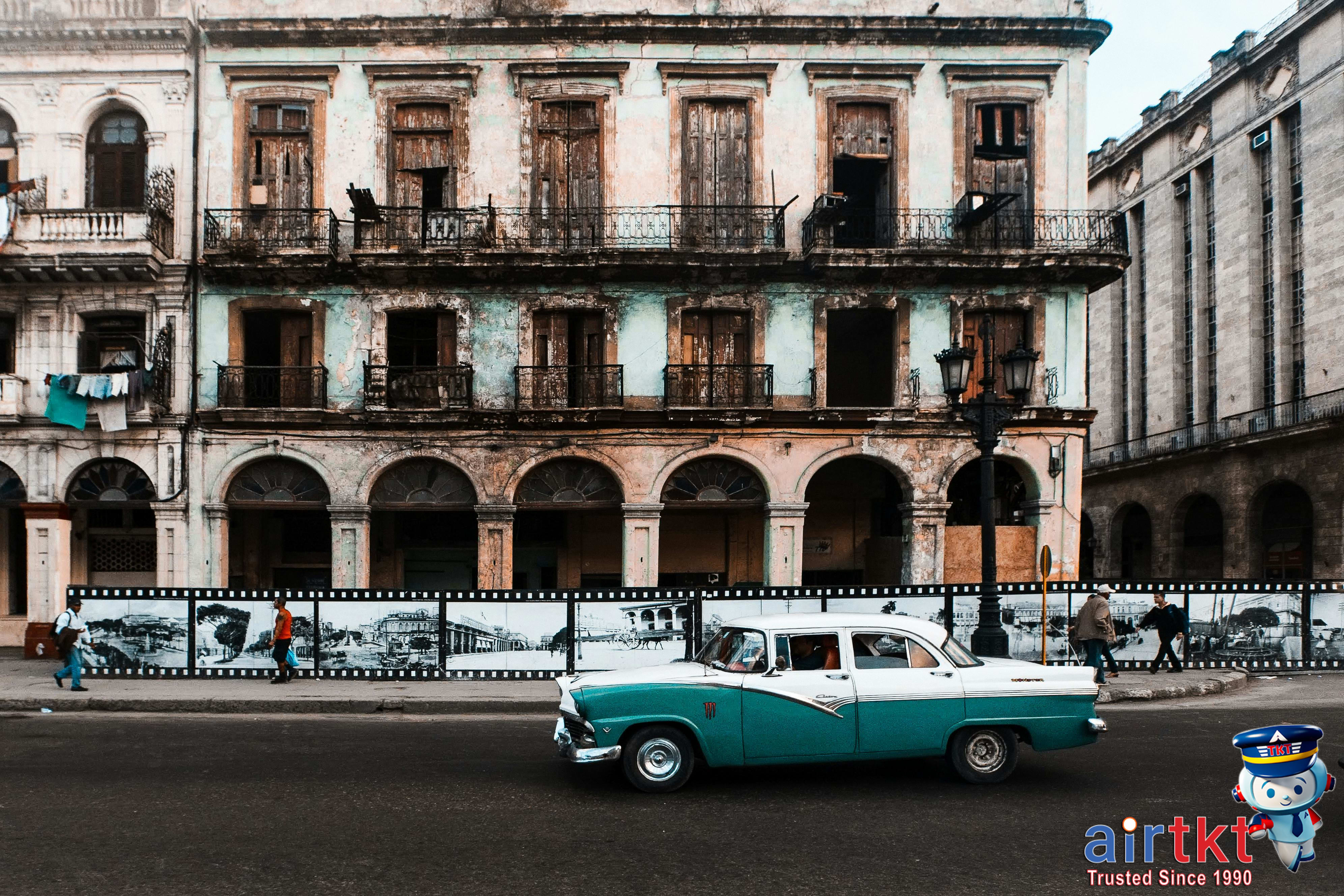 Classic car on a street in Little Havana, Miami