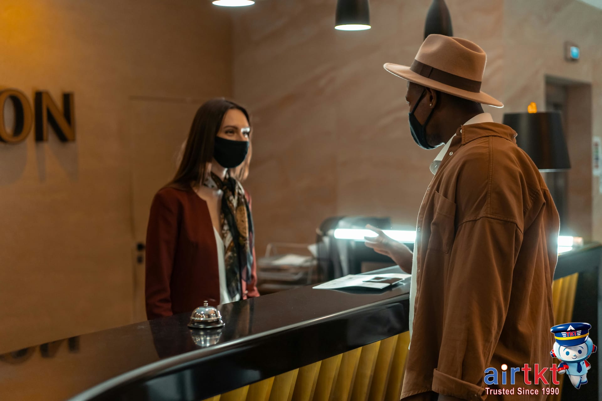 Luxury hotel lobby with elegant seating