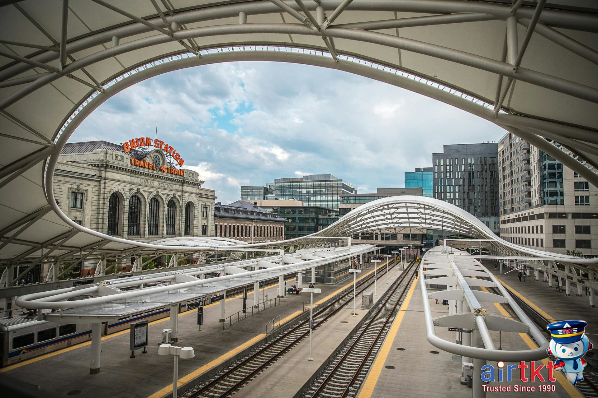 View of Red Rocks Amphitheatre during sunset