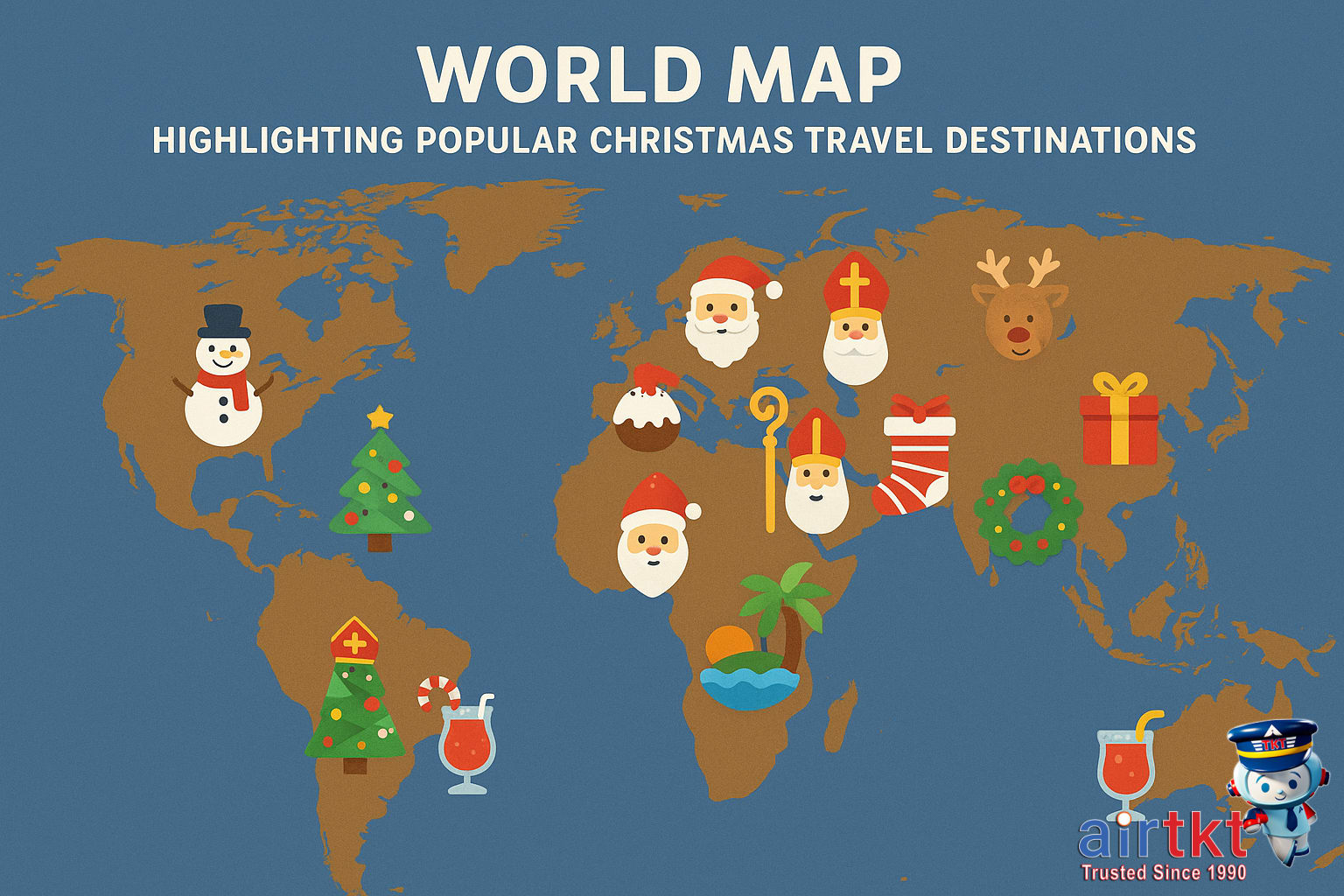 Festive winter cityscape with holiday lights